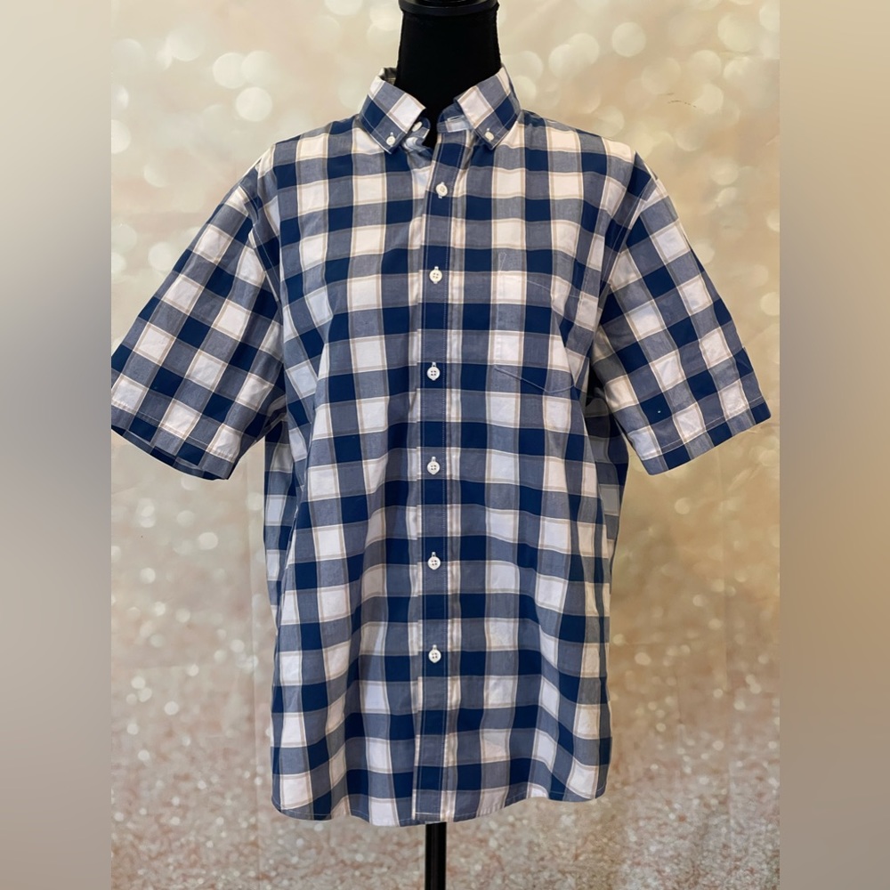 Croft & Barrow M Easy Care Button Down‎ Plaid Short Sleeve